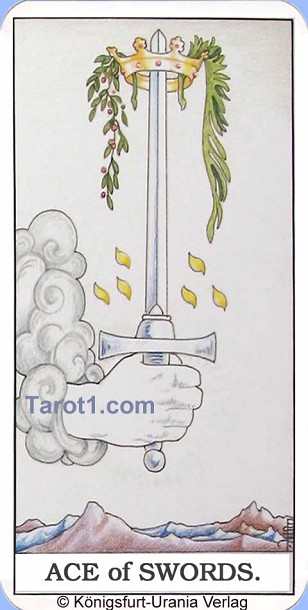 Daily Tarot card tomorrow Ace of Swords, Waite Tarot