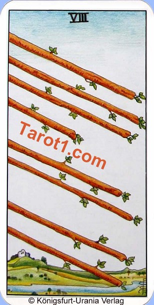 Daily Tarot card tomorrow Eight of Wands, Waite Tarot