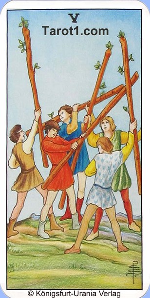 Tomorrow's Taurus Horoscope Five of Wands