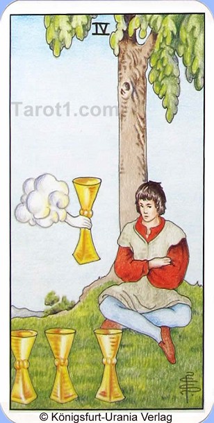 Daily Tarot card today Four of Cups, Waite Tarot