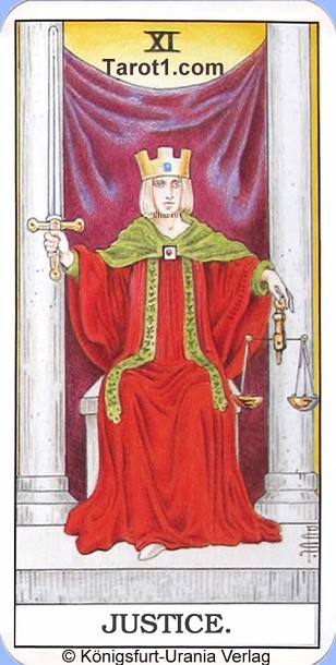 Daily Tarot card tomorrow Justice, Waite Tarot