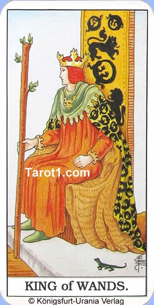 Daily Tarot card tomorrow King of Wands, Waite Tarot