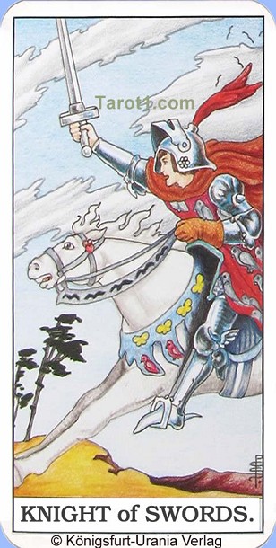 Daily Tarot card today Knight of Swords, Waite Tarot