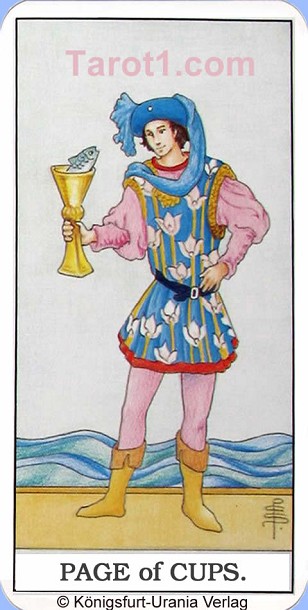 Daily Tarot card tomorrow Page of Cups, Waite Tarot