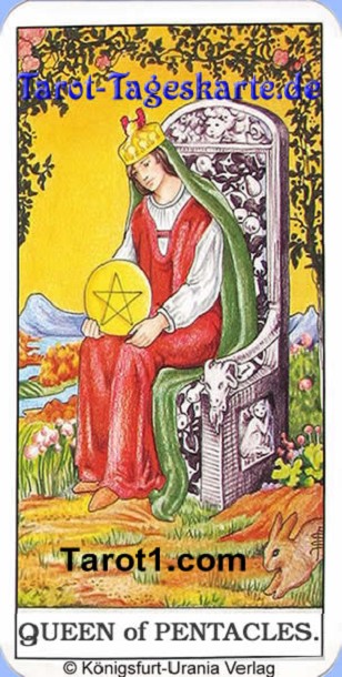 Daily Tarot card today Queen of Pentacles, Waite Tarot