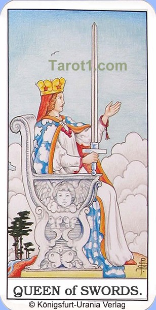 Daily Tarot card tomorrow Queen of Swords, Waite Tarot