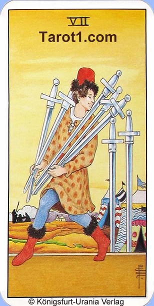 Daily Tarot card tomorrow Seven of Swords, Waite Tarot