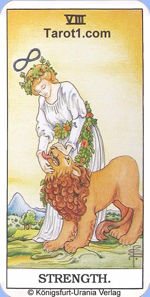 Meaning of Strength from Rider Waite Tarot