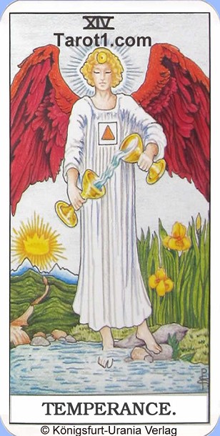 Daily Tarot card tomorrow Temperance, Waite Tarot