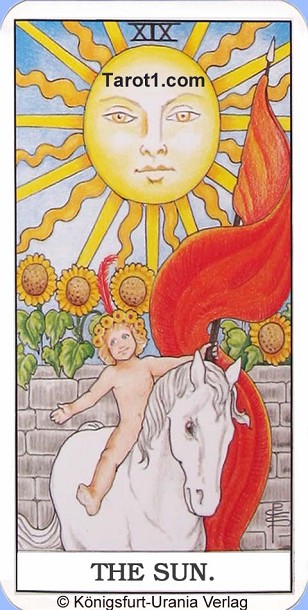 Daily Tarot card tomorrow the Sun, Waite Tarot