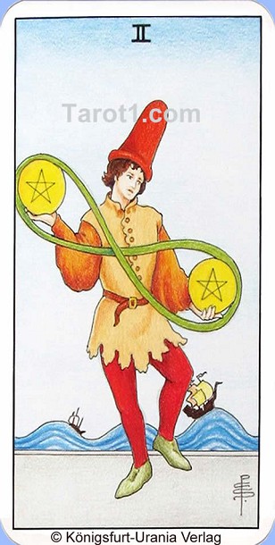 Daily Tarot card tomorrow Two of Pentacles, Waite Tarot