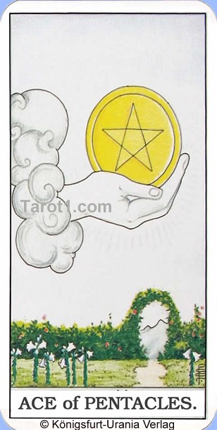 Meaning of Ace of Pentacles from Rider Waite Tarot