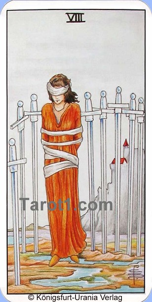 Meaning of Eight of Swords from Rider Waite Tarot