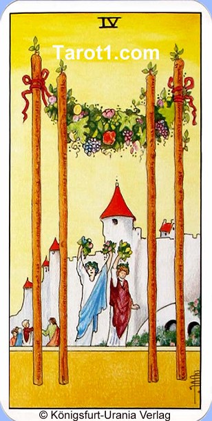 Meaning of Four of Wands from Rider Waite Tarot