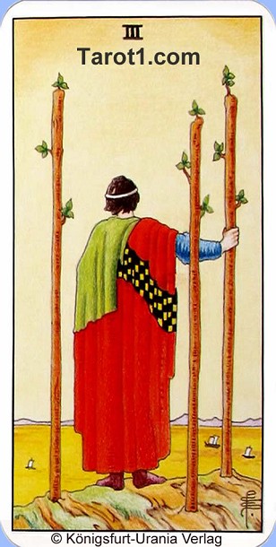 Meaning of Three of Wands from Rider Waite Tarot