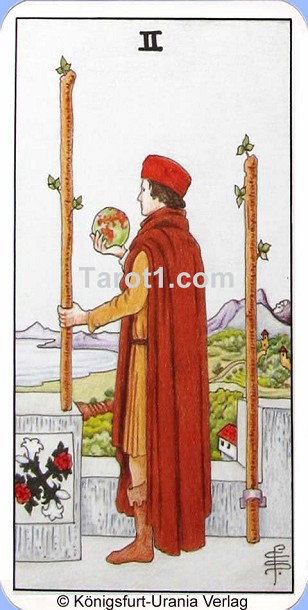 Meaning of Two of Wands from Rider Waite Tarot